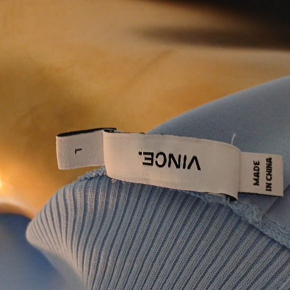 Vince Sleeveless Mock Neck Laser Cut Pleated Top - Picture 6 of 7